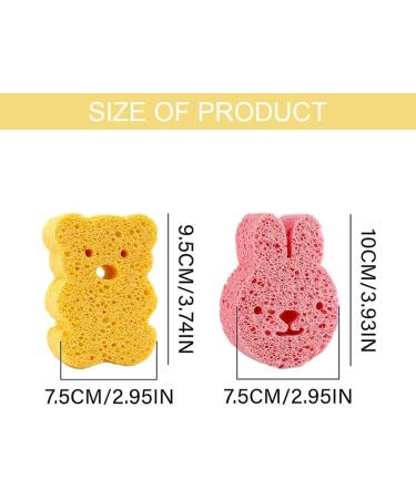 Buy Konjac Baby Bathing Sponges - 2PC Cartoon Children Washing Pads for Soft & Gentle Cleansing - Buy Online on GoSupps.com