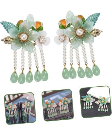 minkissy 1 Pair Antique Pair Clip Hanfu Hair Accessories Rhinestone Barrettes for Women Flower Embellishments Retro Hair Clips Decorative Hair Clips Chinese Hair Pins Flower Hair Clips Miss - Buy Online on GoSupps.com