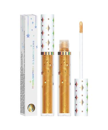 Weppduk Liquid Highlighter, Liquid Highlighter Makeup Liquid Glow Sticks, Lightweight and Durable Lightening Makeup with Natural Glossy Water Resistant Finish for Face