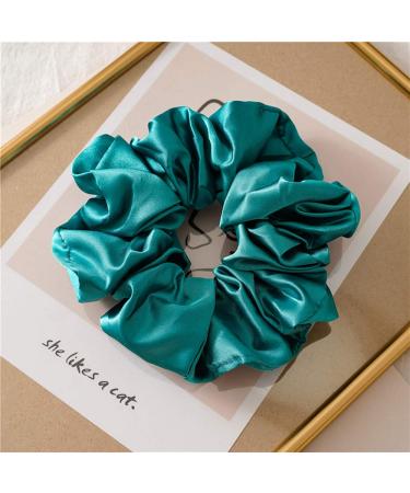 6 Pack Green Satin Silk Hair Scrunchies - Soft Hair Ties for Women & Girls - Buy Online on GoSupps.com
