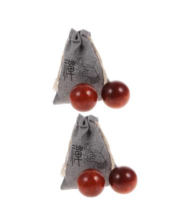 Gleavi 2 sentences Handball wooden balls for hand exercises of artificial garlic massage balls Massage balls made of wood portable massage balls outside massage device Fascia wooden ball handicrafts fabric