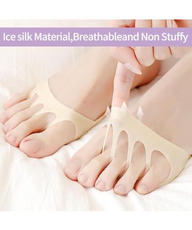 3 Pairs Honeycomb Forefoot Pads - Reusable Metatarsal Cushions for Men & Women | Non-Slip Soft & Breathable Half Socks for Foot Pain Relief - Black Grey Beige - Buy Online on GoSupps.com