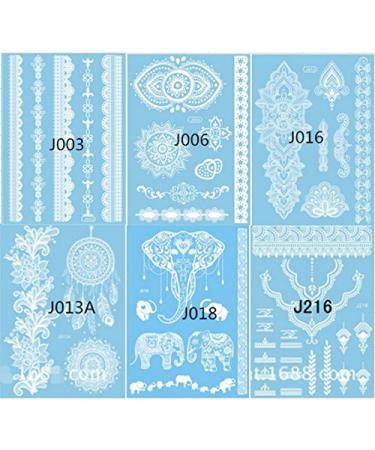 6 Sheets Temporary Tattoo Stickers - Waterproof Body Art for Women - Ideal for Wedding Parties - Buy Online on GoSupps.com