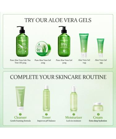 Aloderma Organic Aloe Vera Gel with Tea Tree Oil | Soothing Pure Aloe for Face & Skin | 10.6 Oz - Fast International Shipping - Buy Online on GoSupps.com