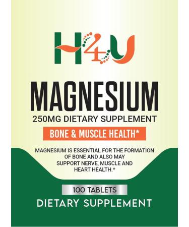 H4U - 4 TOP CARE Magnesium Bone & Muscle Health Dietary Supplement Tablets 250 mg 100 Count - Buy Online on GoSupps.com