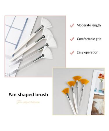 8 Pcs Fan Facial Brushes - Soft Mask Applicator Tools for Glycolic Peels/Masques (White/Yellow) - Buy Online on GoSupps.com