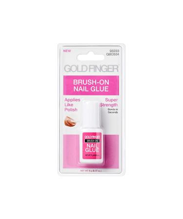 Goldfinger Brush-On Nail Glue Effortless Easy Application with Strong Fast-Setting Liquid Adhesive Hassle-Free Durable Ultra Hold for Perfect Nail Bonding 1pc