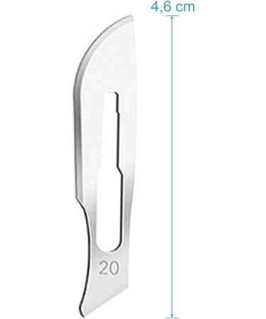 Buy May 50 Pieces Sterile Scalpel Blades Fig. 20 for Scalpel Holder No. 4 - International Shipping Available - Buy Online on GoSupps.com