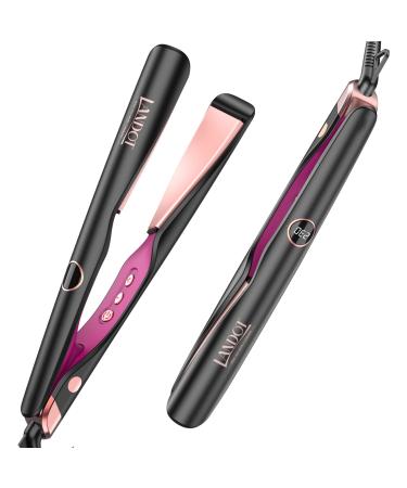 LANDOT Hair Straightener and Curler 2 in 1, Twist Flat Iron Curling Iron for Curl/Wave or Straighten 2 IN 1 Straightener and Curler