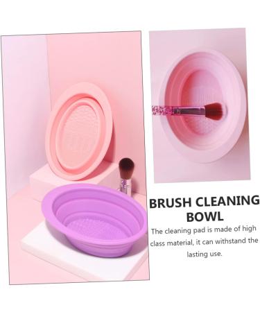 Angoily Cleaning Scrubber Makeup Brush Scrub Pad Travel Bowl Foldable Silica Gel Makeup Gadgets - Buy Online on GoSupps.com