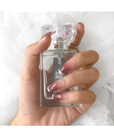 Sethexy Glossy Ballerina French False Nails - Hell-Pink Long Complete Cover - Salon Art Design - 24 False Fingernails for Women & Girls - International Shipping - Buy Online on GoSupps.com