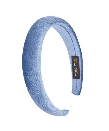 ZOOMY Women Velvet Cloth Wrapped Headband Thick Sponge Padded Candy Color Hairband - Blue - Buy Online on GoSupps.com