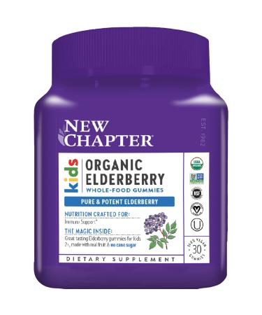 New Chapter Kids Organic Elderberry Whole-Food Gummies Ages 2+ 30 Vegan Gummies