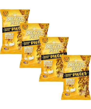 Pretzel Pete Honey Mustard & Onion Broken Pretzel Pieces 4 x 160g Bags - Buy Online on GoSupps.com