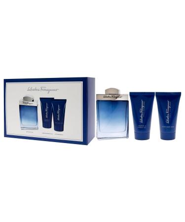 Salvatore Ferragamo Subtil for Men - 3 Pc Gift Set 3.4oz EDT Spray 2.5oz Shampoo and Shower Gel 1.7oz After Shave Balm 0.33 Fl Oz (Pack of 3) - Buy Online on GoSupps.com