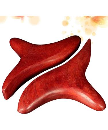 2-Piece Dark Red Wood Massage Stick & Gua Sha Tool | Thai Facial & Body Massage Tools - International Shipping - Buy Online on GoSupps.com