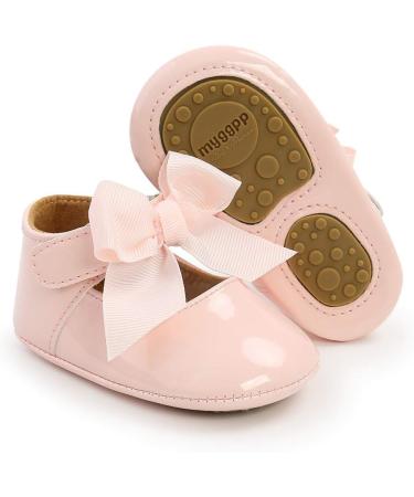 Sonsage Infant Baby Girls Bowknot Mary Jane Soft Anti-Slip Princess Flats - Pink (0-6 Months) - Buy Online on GoSupps.com