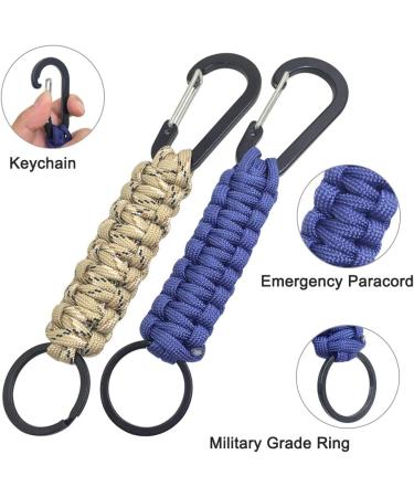 Senhai 5-Piece Paracord Keychain Set with Carabiner | Durable Braided Lanyard Ring Clip for Keys Knives & Flashlights | Perfect for Camping & Hiking | Available in 5 Colors - Buy Online on GoSupps.com