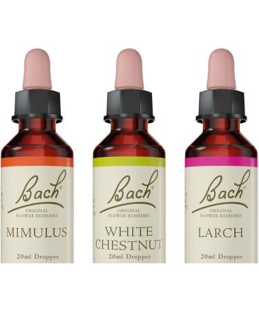 Bach Original Flower Remedies Vegan Formula Bundle - Emotional Wellness Support - White Chestnut, Larch, Mimulus - 3 x 10ml - Buy Online on GoSupps.com
