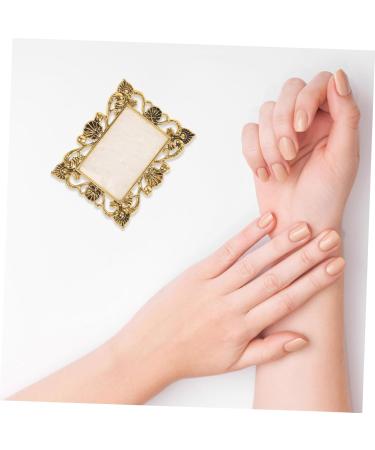  PAMINGONO Resin Nail Art Palette Nail Art Painting Mixed Color Palettes with Gold Edge Nail Gels Color Makeup Display Board Pallet for Nail Art - Buy Online on GoSupps.com