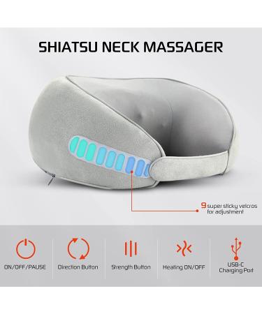 CONQUECO Shiatsu Neck and Back Massager with Heat - Rechargeable Cordless Soft 3D Kneading Beads for Pain Relief - Perfect Gift for Cervical Relaxation at Home or Office - Buy Online on GoSupps.com