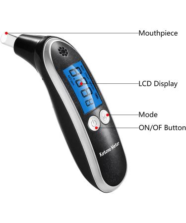 Portable Digital Ketone Meter - Breath Ketone Analyzer for Ketosis Testing | Includes 10 Mouthpieces - Black - Buy Online on GoSupps.com