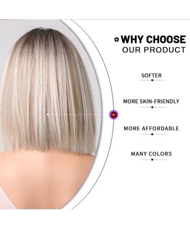 Esmee Ombre Brown to Blonde Synthetic Bob Wig - 14 Inch, Shoulder Length for Women - Ideal for Daily Wear, Parties & Cosplay - Buy Online on GoSupps.com