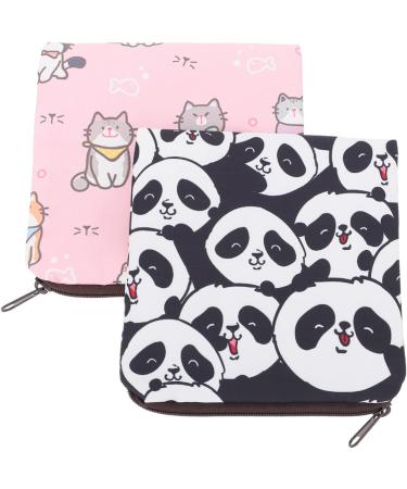 Exceart 2-Piece Zippered Sanitary Napkin Storage Bag | Cotton Cloth Care Pad Holder - Portable & Stylish - Buy Online on GoSupps.com