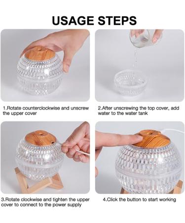 Buy Gobesty Crystal Night Light Humidifier - 450ml Ultrasonic Aroma Diffuser with 7 Color LED for Bedrooms | Silent Fragrance Lamp - Buy Online on GoSupps.com