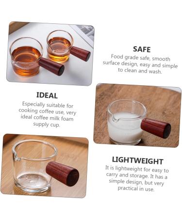 HOMSFOU 3 Pcs Milk Cup Espresso Shot Glass Creamer Mug Clear Cups Milk Creamer Jug Liquid Measuring Cups Turkish Coffee Glass Measuring Cups for Mini Heater Turkey Wood High Borosilicate 8.5X4.5X4.2CMx3pcs As Shownx3pcs - Buy Online on GoSupps.com