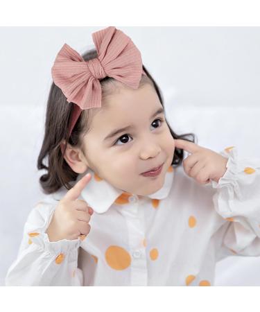 Buy Baby Headbands - 2 Pack Bow Elastic Headbands for Girls | Soft & Cute White & Pink Baby Accessories - Buy Online on GoSupps.com