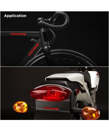 2 Pieces Mini Red Cat Eye Reflectors - 100 x 13 x 7 mm Self-Adhesive for Motorcycles Bicycles & Scooters - International Shipping Available - Buy Online on GoSupps.com