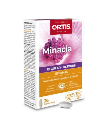 Ortis - Minacia Regular 36 Tablets - Food Supplement to Soothe the Stomach - Gastric and Digestive Comfort - 100% N