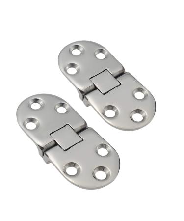NRC&XRC Marine Grade CAST Solid 316 SS Mirror Polished Door Hinges Marine Stainless Steel Heavy Duty 66MM x 29MM(2.6"*1.2") Pair for Boat, RVs