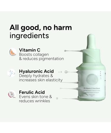 Gabit 8% Vitamin C Face Serum Brightening & Hydrating Serum for Dull Uneven Skin Tone with Alpha Arbutin Hyaluronic Acid & Ferulic Acid Oil & PEG Free 30 ml - Buy Online on GoSupps.com