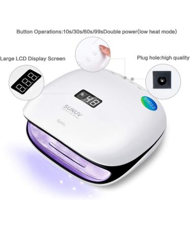 SUNUV 48W UV Nail Dryer SUN4 with LCD Display and Sensor - Double Speed Drying for Shellac Manicure Gel - 4 Timers - Buy Online on GoSupps.com