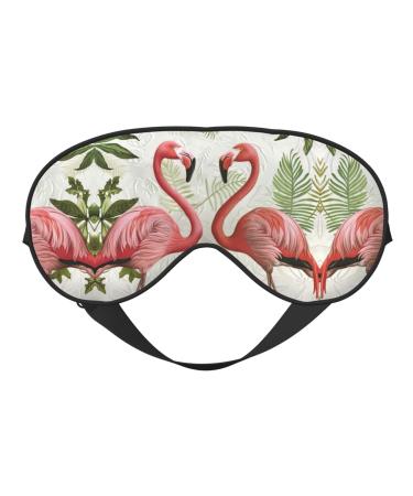 SSIMOO Flamingos On White Soft Sleep Eye Mask Female Breathable Eye Patch Perfect for Travel and Relaxation Black