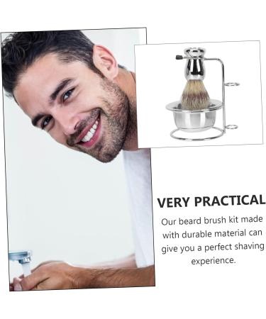 Fomiyes Beard Brush Holder & Stainless Steel Face Care Set - Razor Foam Cup & Grooming Essentials for Men - Buy Online on GoSupps.com