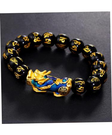 CALLARON 2pcs Bracelet Buddha Bracelets Blue Bracelet Dragon Bracelet Pi Yao Bracelet Feng Shui Bracelet Pulseras De Proteccion y Buena Suerte Men's Gifts Charm Amulet Alloy Male 21x3CMx4pcs As Shownx4pcs - Buy Online on GoSupps.com