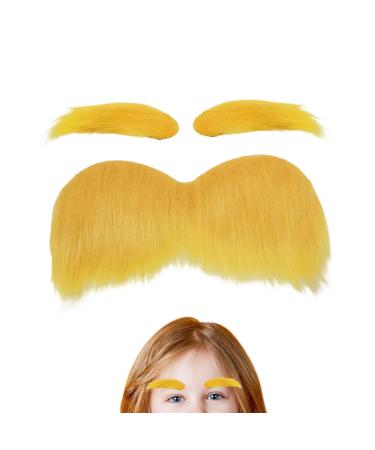 Colorful Fake Beard Set - Adhesive Costume Facial Hair for Themed Parties | Soft Foam with Peel-Off Backing Creative Stage Makeup Character Cosplay Holiday Events Masquerade Festival Performances 1 g (Lot de 1)