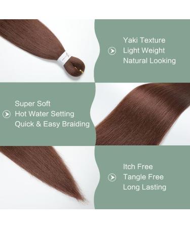 YDDM 32-Inch Pre-Stretched Braiding Hair Extensions - 6 Packs Jumbo Brown Kunsthaar for Braids (30#) - Art Hair Design - Buy Online on GoSupps.com