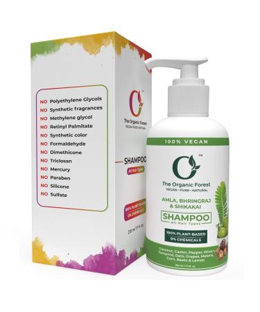 Vegan Amla Natural Shampoo with Shikakai & Bhringraj Oil | Anti Hair Loss Shampoo fights with dandruff and reduce Scalp Irritation & Lice | Paraben & Sulfate Free