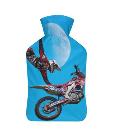 Hot Water Bottle With Lid Motocross Motorcycle Rubber Hot Water Bag For Pain Relief Cramps Foot Warmer Hot And Cold Therapy
