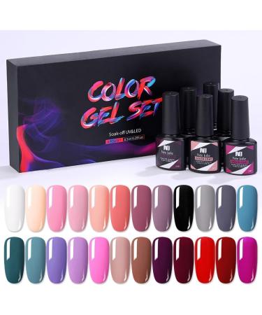 Nail Polish Gel 6Pcs/Set x8.5ml Soak Off Gel UV LED Semi Permanent Varnish for Nail Art 100Colors for Base Top Coat Gifts - (Color: STE19) - Buy Online on GoSupps.com