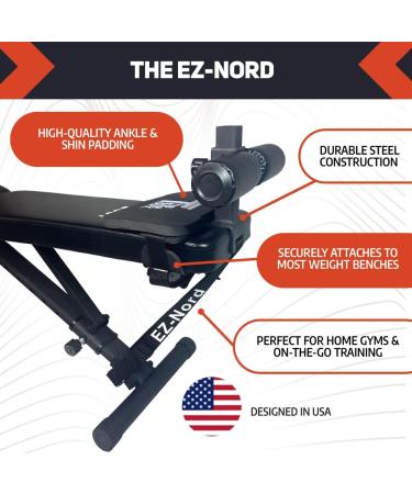 EZ-Nord: Elite Hamstring Training Equipment for Knees Over Toes - Nordic Curl Raises - Premium Quality & Quick Strap System - Buy Online on GoSupps.com