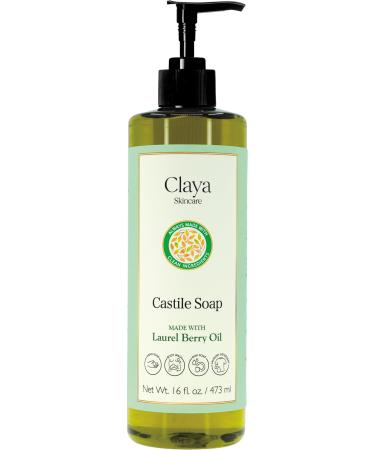 Liquid Castile Soap Organic Ingredients, Biodegradable, Gentle for Sensitive Skin and Versatile Use (16 fl oz (Pump Cap), Laurel Berry) 16 Fl Oz (Pack of 1) Laurel Berry