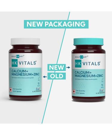 Health K Calcium Magnesium & Zinc Tablets with Vitamin D3 - 60 Count - Bone and Joint Support Supplement for Men and Women - Buy Online on GoSupps.com