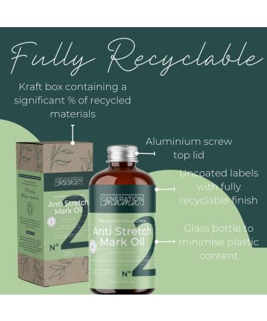 Generation Mama Stretch Mark Oil - 100% Natural - Organic - Made in the UK - Vegan Body Oil to Improve the Appearance of Scars Stretch Marks and Uneven Skin Tone - Ideal for Pregnancy - Buy Online on GoSupps.com