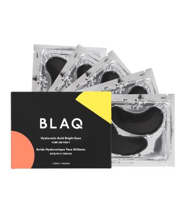 BLAQ Eye Mask with Hyaluronic Acid - Activated Charcoal Under Eye Mask - Hydrogel Under Eye Patches for Puffy Eyes and Dark Circles - Anti Aging Gel Eye Pads - Anti Wrinkle Patches - 5 pcs 5 Pair (Pack of 1)