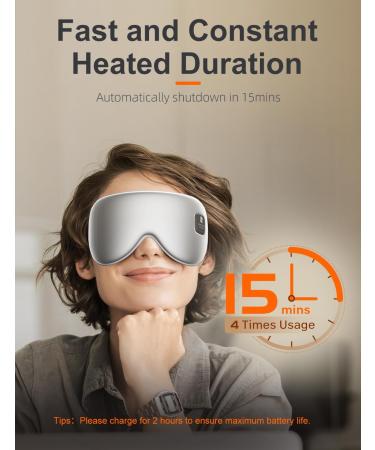 Silk Cordless Heated Eye Mask - Electric Warm Compress for Dry Eyes Stye Relief & Eye Strain | Travel-Friendly Blackout Eye Mask for Men & Women (Silk-Silver - Buy Online on GoSupps.com